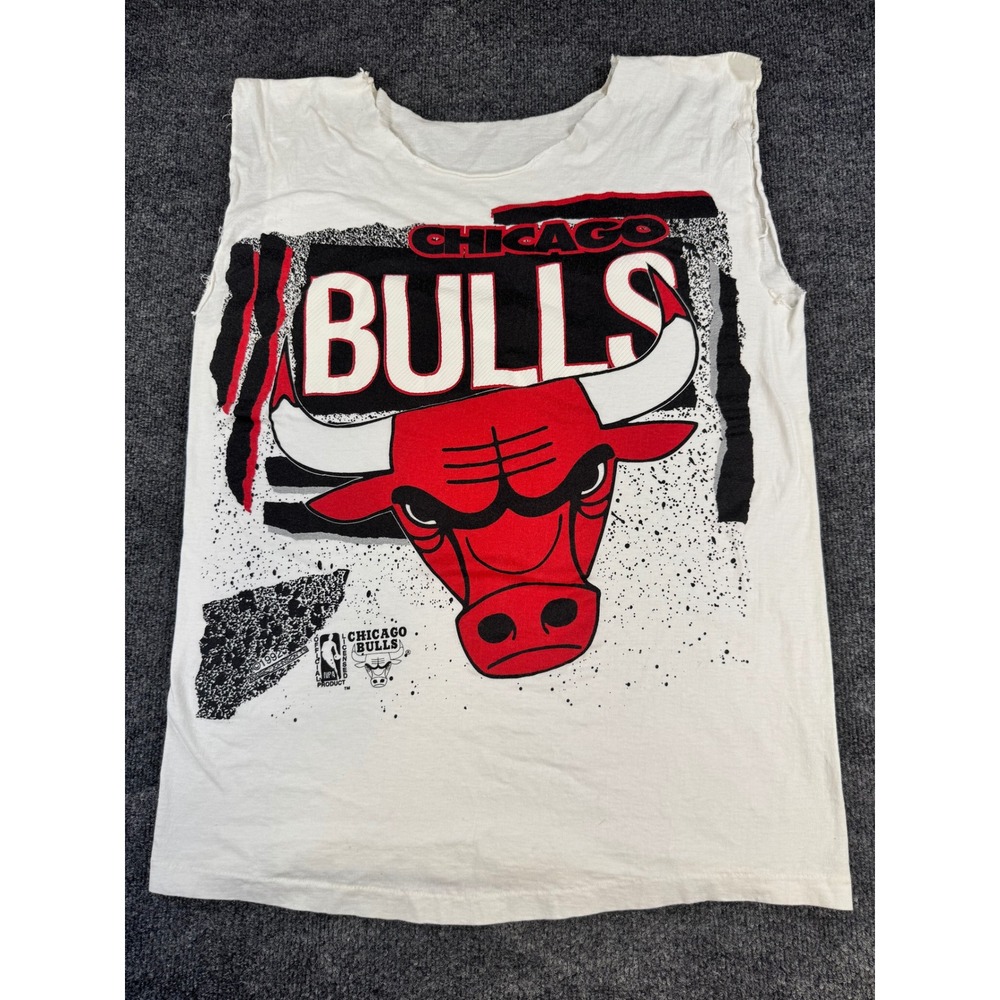 Vintage 1992 Chicago Bulls Cut Off Tank Shirt NBA Michael Jordan‎ Era Distressed